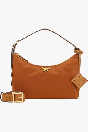 MCM Aren Hobo in Recycled Nylon and Monogram Print Leather