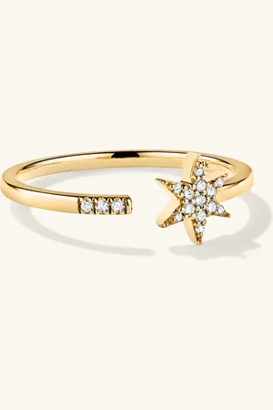 Mejuri Pavé Diamond Star Open Ring