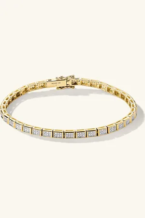 Mejuri Rectangular Micro-Pavé Diamond Tennis Bracelet