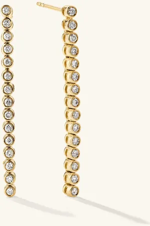 Mejuri Bezel Lab Grown Diamond Long Tennis Earrings