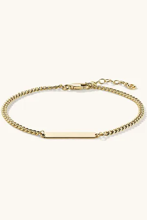 Mejuri Engravable Bar Curb Chain Bracelet
