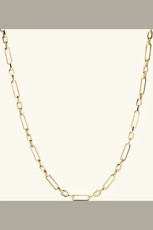 Mejuri Triple Link Paperclip Chain Charm Necklace