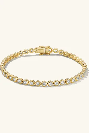 Mejuri Zadie Bezel Lab Grown Sapphire Tennis Bracelet