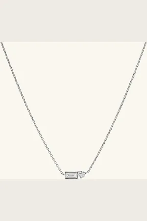 Mejuri Lab Grown Sapphire Baguette Round Necklace