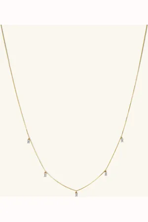 Mejuri Baguette Lab Grown Diamond Station Necklace