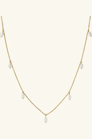 Mejuri Tiny Pearl Station Necklace