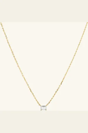 Mejuri Lab Grown Sapphire Baguette Necklace