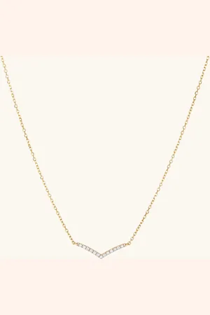 Mejuri Pavé Diamond Wishbone Necklace