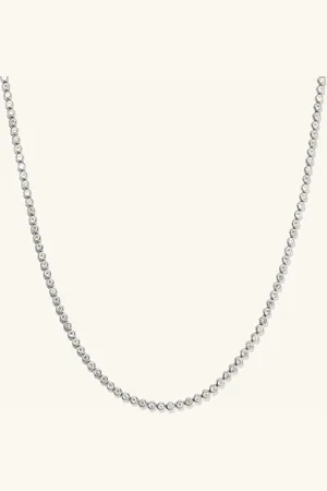 Mejuri Zadie Bezel Lab Grown Sapphire Tennis Necklace