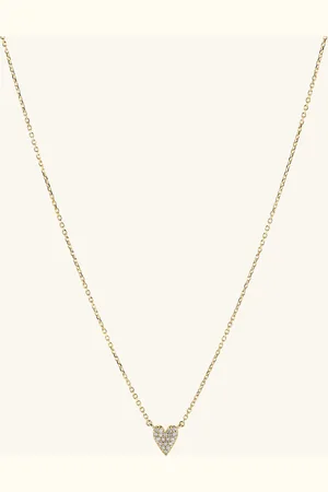 Mejuri Mini Heart Pavé Diamond Necklace