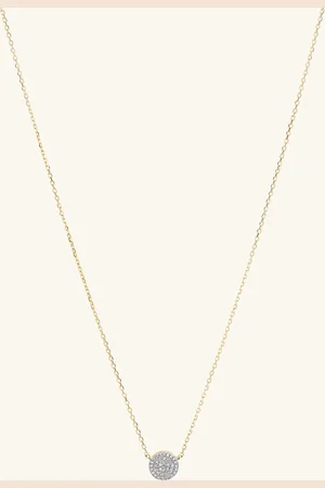 Mejuri Large Pavé Diamond Round Necklace