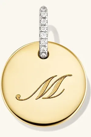 Mejuri Disc Pavé Diamond Engravable Charm