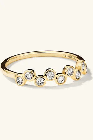 Mejuri Bezel Lab Grown Diamond Zig-Zag Ring