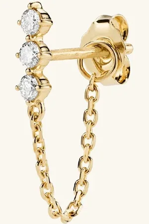 Mejuri Single Diamond Trio Chain Stud