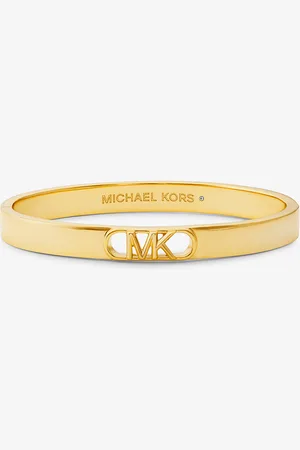 Michael Kors MK Precious Metal-Plated Brass Empire Logo Bangle -