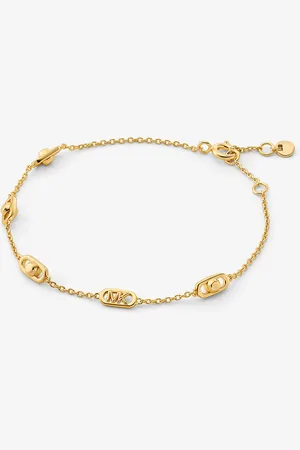 Michael Kors MK Astor Link Small Precious Metal-Plated Sterling Silver Chain Bracelet -