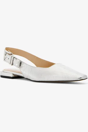 Michael Kors MK Darrington Metallic Crackled Leather Flat - - Michael Kors