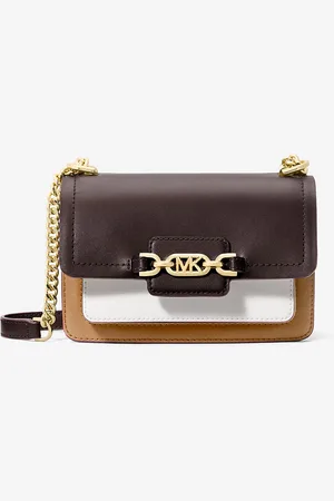 Michael Kors MK Heather Extra-Small Color-Block Leather Crossbody Bag - - Michael Kors