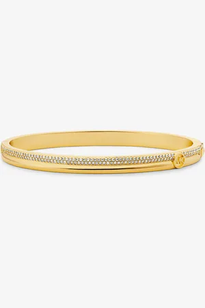 Michael Kors MK Precious Metal-Plated Brass Pavé Bangle -