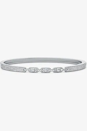 Michael Kors MK Astor Link Small Precious Metal-Plated Sterling Pavé Bangle -