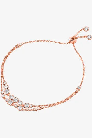 Michael Kors MK Precious Metal-Plated Sterling Silver Bezel Slider Bracelet -