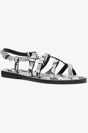 Michael Kors MK Darrington Snake Embossed Leather Sandal - - Michael Kors