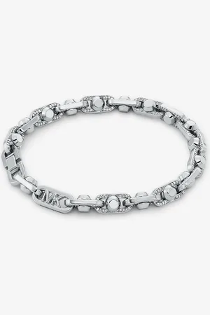 Michael Kors MK Astor Link Medium Precious Metal-Plated Brass Pavé Bracelet -