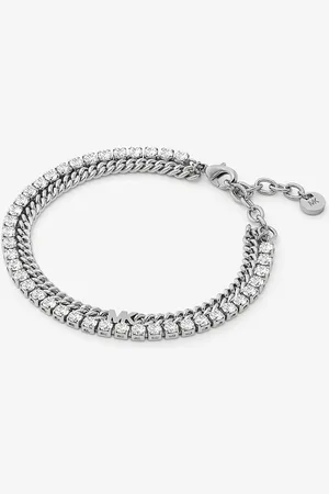 Michael Kors MK Precious Metal-Plated Brass Double Chain Tennis Bracelet -
