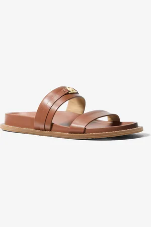 Michael Kors MK Mandy Leather Flat Sandal - - Michael Kors