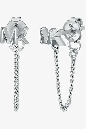 Michael Kors MK Precious Metal-Plated Sterling Logo Chain Earrings -