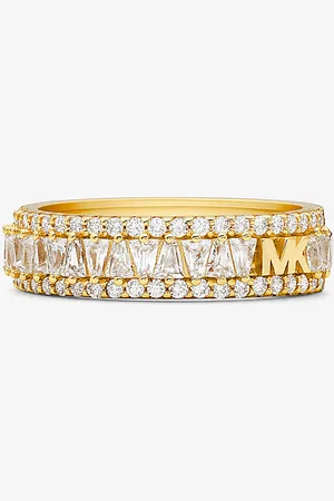 Michael Kors MK Precious Metal-Plated Sterling Silver Pavé Ring -