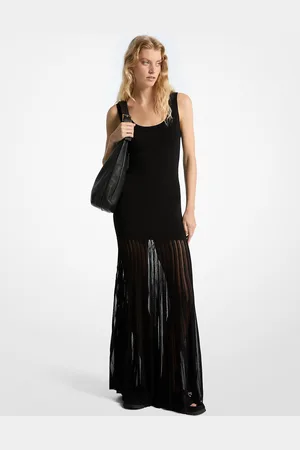 Michael Kors MK Stretch Viscose Blend Sheer Maxi Dress - - Michael Kors