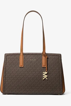 Michael Kors MK Laila Medium Signature Logo Tote Bag - - Michael Kors