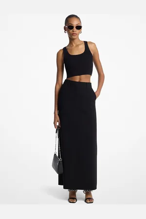Michael Kors MK Textured Crepe Trouser Maxi Skirt - - Michael Kors