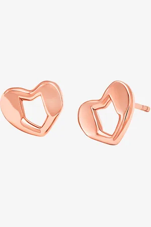 Michael Kors MK Precious Metal-Plated Sterling Silver Heart Stud Earrings -