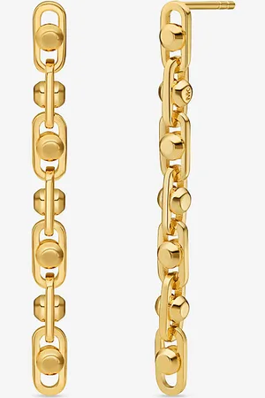 Michael Kors MK Astor Precious Metal-Plated Sterling Silver Link Drop Earrings -