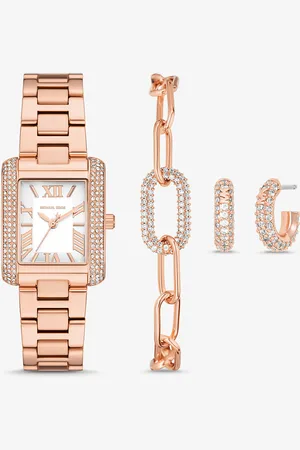 Michael Kors MK Petite Emery -Tone Watch and Jewelry Gift Set -