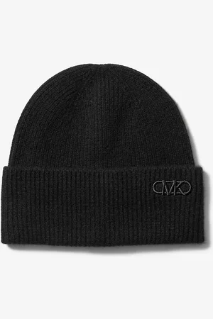Michael Kors MK Ribbed Cashmere Beanie Hat - - Michael Kors