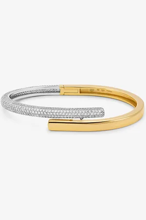 Michael Kors MK Precious Metal-Plated Pavé Sterling Bangle -