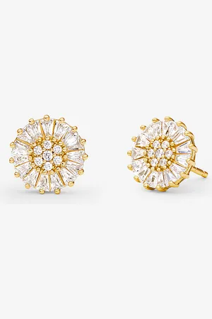 Michael Kors MK Precious Metal-Plated Sterling Silver Pavé Stud Earrings -