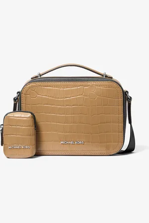 Michael Kors MK Hudson Crocodile Embossed Leather Crossbody Bag - - Michael Kors