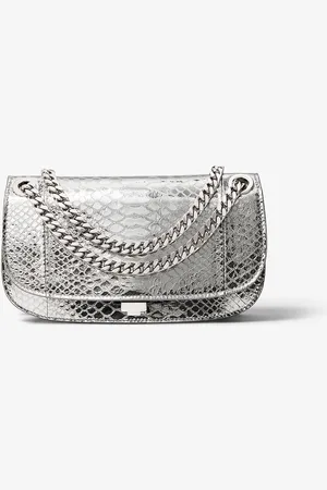 Michael Kors MK Christie Mini Metallic Python Embossed Leather Envelope Bag - - Michael Kors