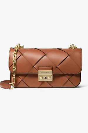 Michael Kors MK Tribeca Small Woven Leather Shoulder Bag - - Michael Kors