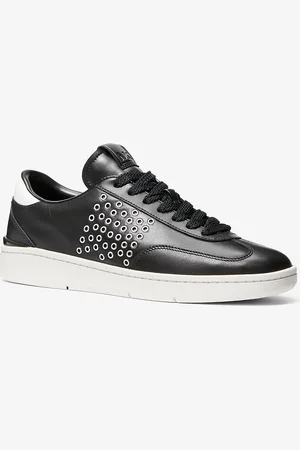 Michael Kors MK Wilton Grommeted Leather Trainers - - Michael Kors