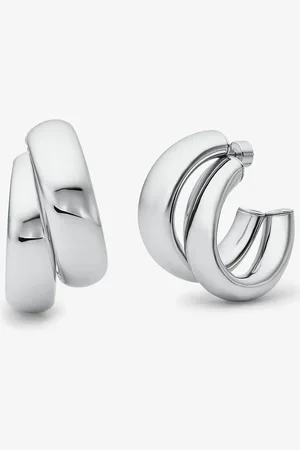 Michael Kors MK Large Precious Metal-Plated Brass Double Hoop Earrings -