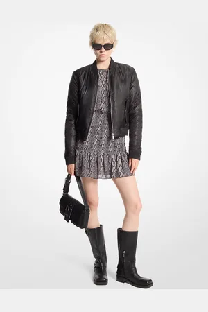 Michael Kors MK Satin Ciré Bomber Jacket - - Michael Kors