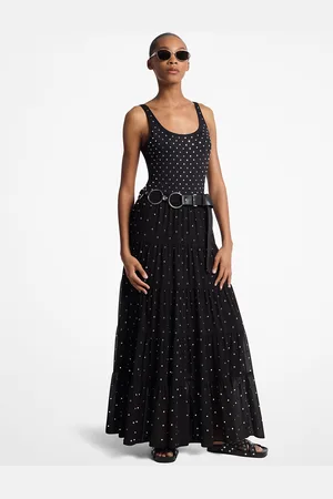 Michael Kors MK Studded Georgette Tiered Maxi Skirt - - Michael Kors