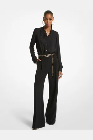 Michael Kors MK Ruffled Georgette Pleated Blouse - - Michael Kors