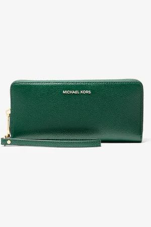 Michael Kors MK Jet Set Travel Large Pebbled Leather Continental Wallet - - Michael Kors
