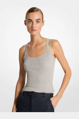 Michael Kors MK Ribbed Stretch Viscose Tank Top - - Michael Kors